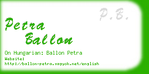 petra ballon business card